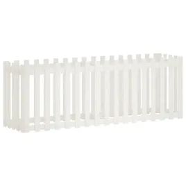rabata-ogrodowa-z-plotkiem-biala-200x50x70-cm-drewno-sosnowe