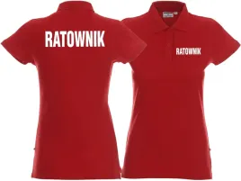 koszulka-polo-damska-ratownik-czerwona