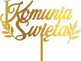 topper-na-tort-pierwsza-komunia-sw-nowoczesny-listki-zlote-lustro