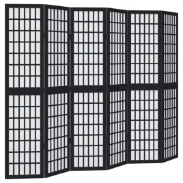 parawan-pokojowy-6-panelowy-czarny-lite-drewno-paulowni