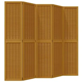 parawan-pokojowy-5-panelowy-brazowy-lite-drewno-paulowni