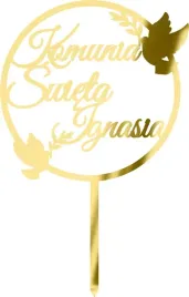 zloty-topper-na-tort-pierwsza-komunia-swieta-imie-dziecka