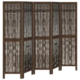 parawan-pokojowy-5-panelowy-ciemny-braz-lite-drewno-paulowni
