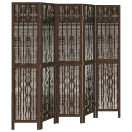 parawan-pokojowy-5-panelowy-ciemny-braz-lite-drewno-paulowni