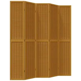 parawan-pokojowy-5-panelowy-brazowy-lite-drewno-paulowni