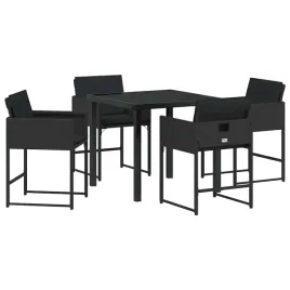 zestaw-do-jadalni-w-ogrodzie-z-poduszka-5-pcs-czarny-polirattan