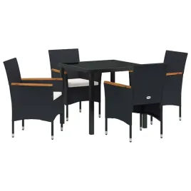 zestaw-do-jadalni-w-ogrodzie-z-poduszka-5-pcs-czarny-polirattan