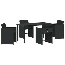 zestaw-do-jadalni-w-ogrodzie-z-poduszka-5-pcs-czarny-polirattan