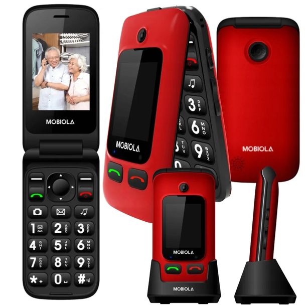 TELEFON DLA SENIORA Z KLAPKĄ KOMÓRKOWY SOS RADIO GŁOŚNY MOBIOLA MB610 2G