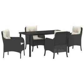 zestaw-do-jadalni-w-ogrodzie-z-poduszka-5-pcs-czarny-polirattan