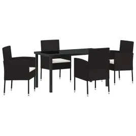 zestaw-do-jadalni-w-ogrodzie-z-poduszka-5-pcs-czarny-polirattan