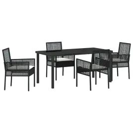 zestaw-do-jadalni-w-ogrodzie-z-poduszka-5-pcs-czarny-polirattan
