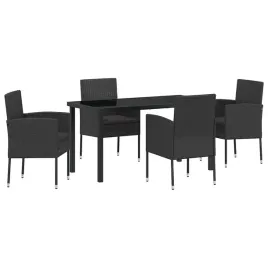 zestaw-do-jadalni-w-ogrodzie-z-poduszka-5-pcs-czarny-polirattan