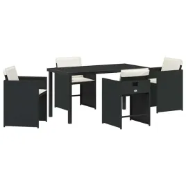 zestaw-do-jadalni-w-ogrodzie-z-poduszka-5-pcs-czarny-polirattan