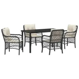 zestaw-do-jadalni-w-ogrodzie-z-poduszka-5-pcs-czarny-polirattan