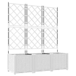 donica-ogrodowa-z-trellem-3-pcs-bialy-120-x-40-x-143-cm-pp