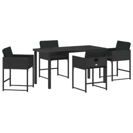 zestaw-do-jadalni-w-ogrodzie-z-poduszka-5-pcs-czarny-polirattan