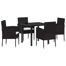 zestaw-do-jadalni-w-ogrodzie-z-poduszka-5-pcs-czarny-polirattan