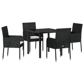 zestaw-do-jadalni-w-ogrodzie-z-poduszka-5-pcs-czarny-polirattan
