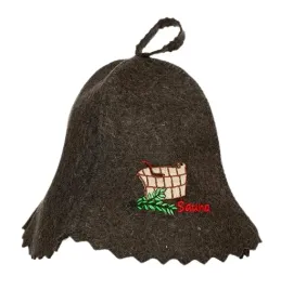 sauna-kapelusz-czapka-do-sauny-100percent-welna-owcza-szara-z-logo