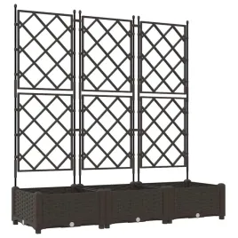donica-ogrodowa-z-trellem-3-pcs-brazowy-120-x-40-x-125-5-cm-pp