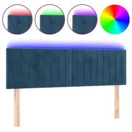 zaglowek-do-lozka-z-led-ciemnoniebieski-144x5x78-88cm-aksamit