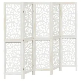 parawan-pokojowy-5-panelowy-bialy-lite-drewno-paulowni