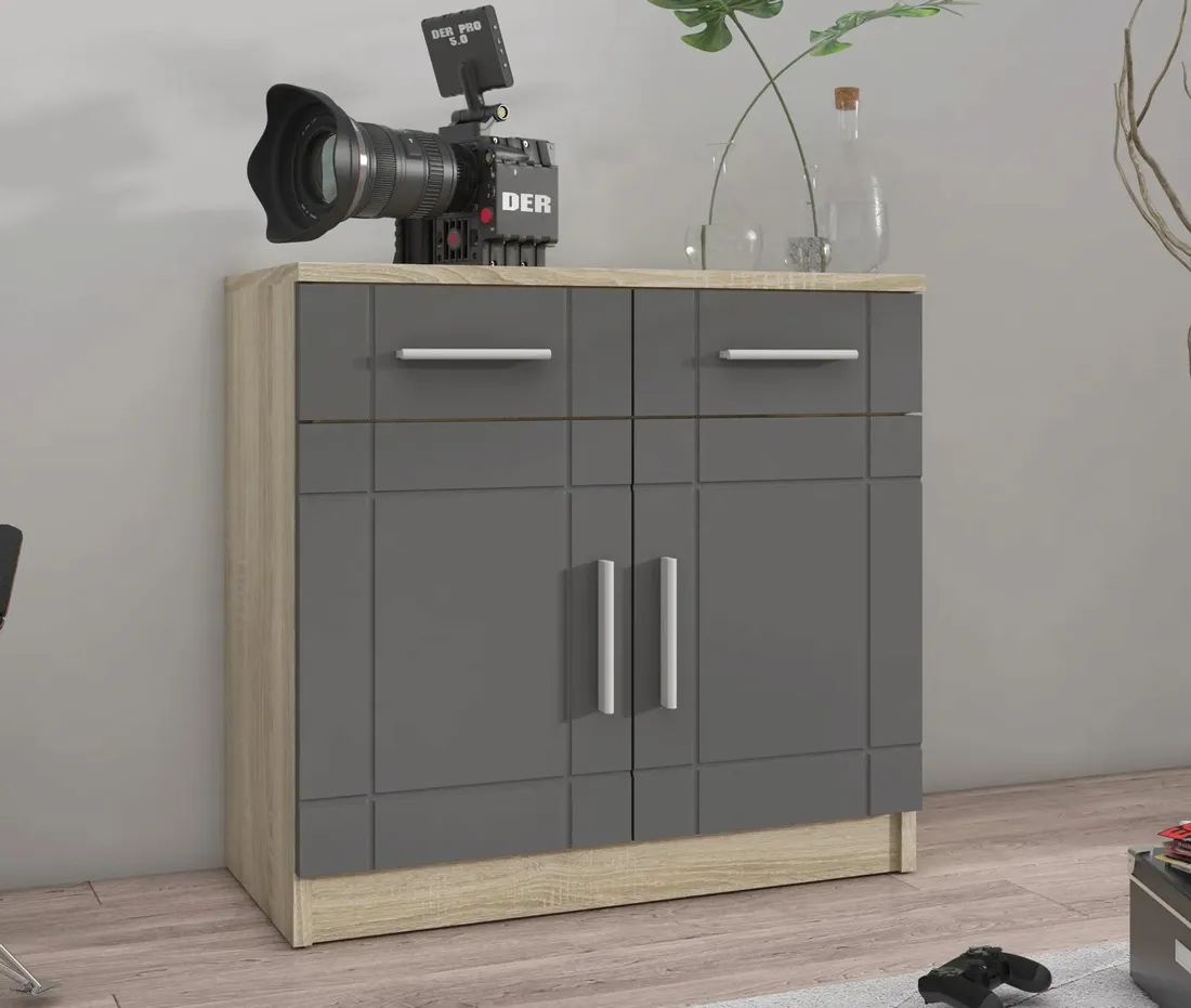 komoda-paris-dab-sonoma-grafit-mdf-69-stan-nowy