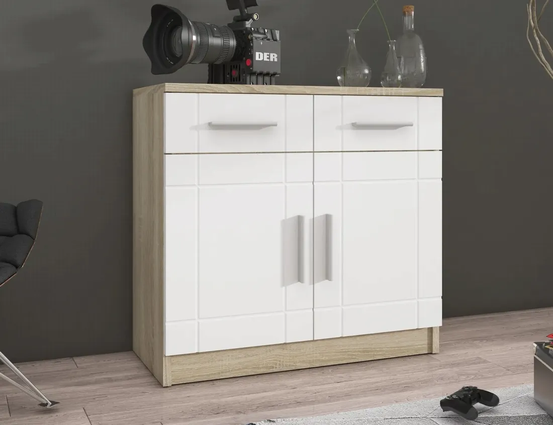 komoda-paris-dab-sonoma-grafit-mdf-69-stan-nowy