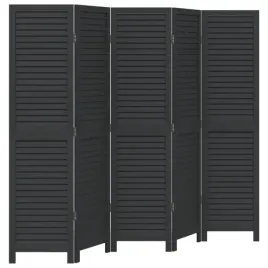 parawan-pokojowy-5-panelowy-czarny-lite-drewno-paulowni