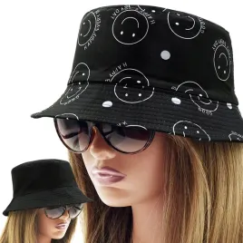 letni-kapelusz-wedkarski-rybacki-bucket-hat-dwustronny-czarny-emotki-buzki