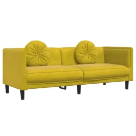 sofa-3-osobowa-z-poduszkami-zolta-aksamit