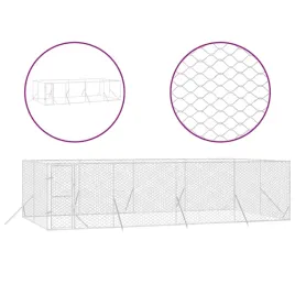 kojec-zewnetrzny-dla-psa-srebrny-8x4x2-m-stal-galwanizowana