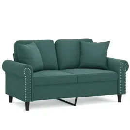 2-osobowa-sofa-z-poduszkami-ciemnozielona-120-cm-aksamit