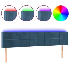 zaglowek-do-lozka-z-led-ciemnoniebieski-163x16x78-88-cm-aksamit