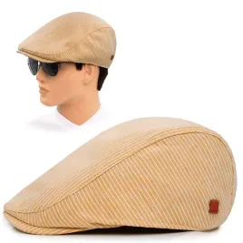 kaszkiet-meski-bawelniany-na-lato-czapka-w-paski-jasnobrazowy-pako-jeans