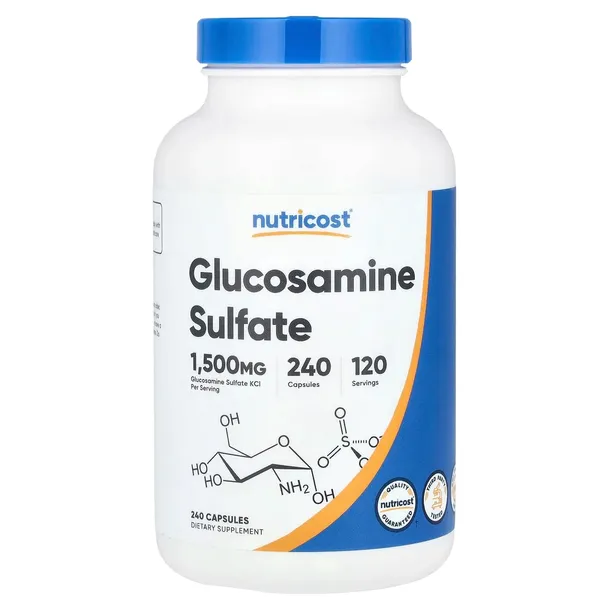Nutricost, Siarczan glukozaminy, 1500 mg, 240 kapsułek (750 mg na kapsułkę)