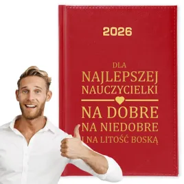 kalendarz-2026-a5-czerwony-planer-niedziele-dla-najlepszej-nauczycielki