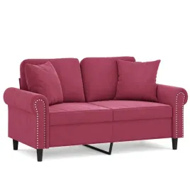 2-osobowa-sofa-z-poduszkami-winna-czerwien-120-cm-aksamit