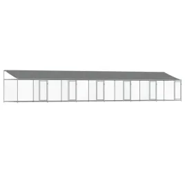 klatka-dla-psa-z-dachem-i-drzwiami-szara-12x2x2-m-stal