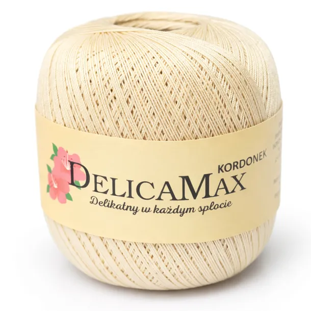 Kordonek DelicaMax 100g(565 m) kolor 103 Ecru Kremowy Bawełna merceryzowana