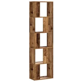 5-poziomowy-regal-na-ksiazki-stare-drewno-45x235x1625-cm