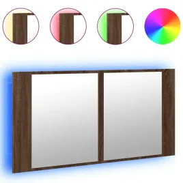 szafka-lazienkowa-z-lustrem-i-led-brazowy-dab-90x12x45-akryl
