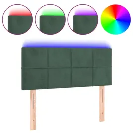 zaglowek-do-lozka-z-led-ciemnozielony-80x5x78-88-cm-aksamit