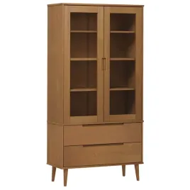 witryna-z-szufladami-molde-brazowa-90x35x175-cm-lita-sosna