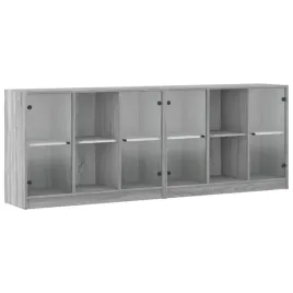 biblioteczka-z-drzwiczkami-szary-dab-sonoma-204x37x75-cm