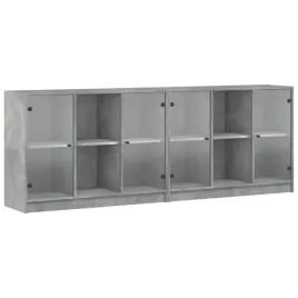 biblioteczka-z-drzwiczkami-szarosc-betonu-204x37x75-cm