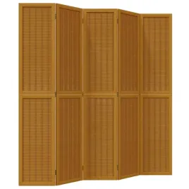 parawan-pokojowy-5-panelowy-brazowy-lite-drewno-paulowni