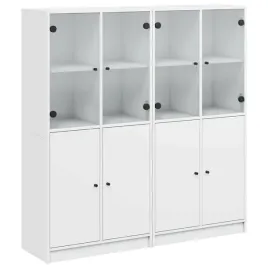 biblioteczka-z-drzwiczkami-biala-136x37x142-cm