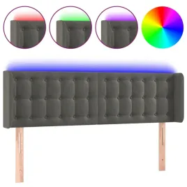 zaglowek-do-lozka-z-led-ciemnoszary-147x16x78-88-cm-aksamit